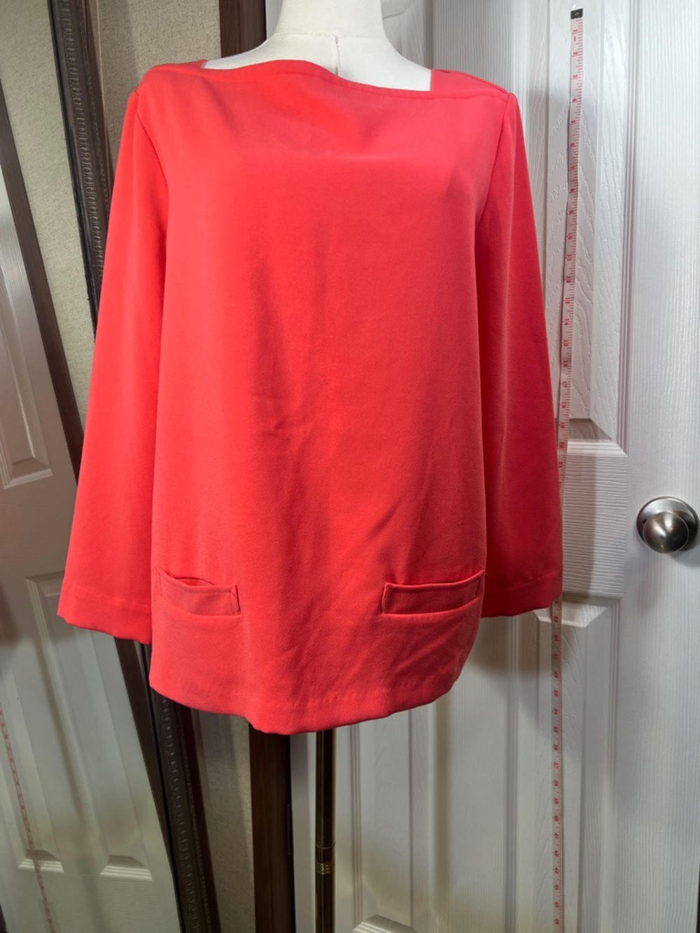 LOFT Coral Boatneck Long-Sleeve Tunic